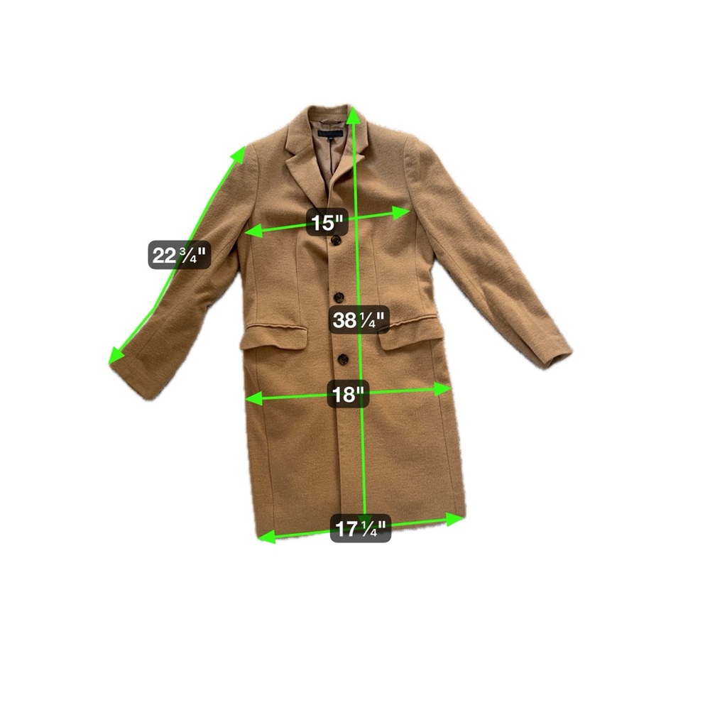 Camel tan Uniqlo Chester long wool and cashmere Trench Coat size small - Picture 6 of 6